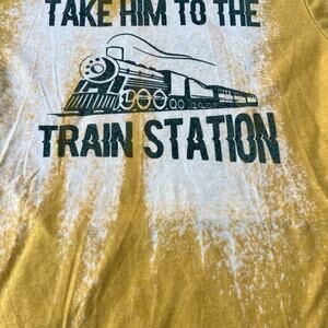 Canvas TAKE HIM TO THE TRAIN STATION T-shirt, short sleeve crewneck  Men's S